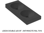 Plan vasque double lavabo circulaire ⦰ 30 cm sur mesure Largeur 100 à 201 x P 40 à 51 cm Finition lisse 10 couleurs au choix, Anti bactérien Résine Akrytan® Livraison Offerte.